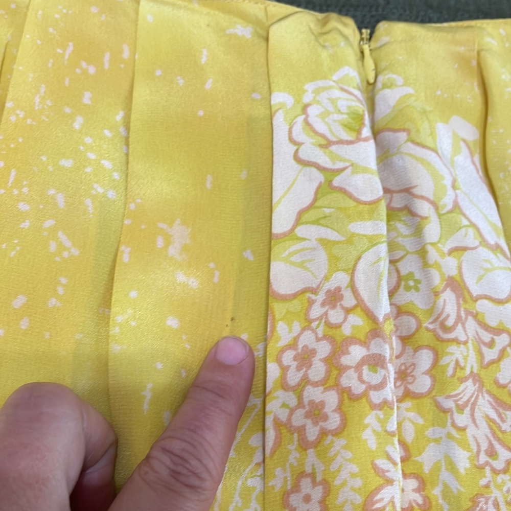 Tracy Reese floral silk skirt with bubble hem size 8 - Picture 8 of 10